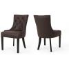 Christopher Knight Home Hayden Fabric Dining Chairs, 2-Pcs Set,Polyester, Light Grey(Dark Brown + Dark Brown)