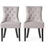 Christopher Knight Home Hayden Fabric Dining Chairs, 2-Pcs Set,Polyester, Light Grey(Light Grey + Dark Brown)
