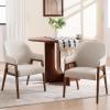 Christopher Knight Home Joan Fabric Upholstered Dining Chairs Set of 2, Curved Backrest Kitchen Side Chair, Rubberwood Dining Room Chairs, Extra Seat for Living Room, Beige+Walnut