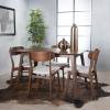 Christopher Knight Home Lucious 50″ Rectangular Dining Set, 5-Pcs Set, Natural Walnut / Light Beige