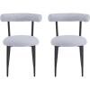Christopher Knight Home Modern Dining Chair,Upholstered Accent Chair for Dining Room,Fabric Armchairs with Iron Legs (Set of 2), Light Gray(Light Gray)