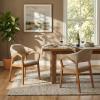 Christopher Knight Home Peys Mid Century Modern Dining Chairs Set of 2, Dining Chair with Chenille Upholstery, Wooden Kitchen Chairs with Curved Backrest, Extra Seat for Dining Room, Oatmeal + Teak(Oatmeal + Teak)