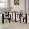 Christopher Knight Home Rumble Upholstered Dining Chairs Set of 4, Armless Kitchen Dining Room Chairs with H Shape Metal Legs, Curved Backrest Kitchen Side Chairs with Wood-Like Frame, Black + White(Black + White)