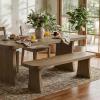 Christopher Knight Home Solley 63″ Indoor Pine Dining Bench, Solid Wood Bench Seat for Dining Table, Rectangular Dining Seat, Spacious Seating, Long Footstool for Living Room Dining Room, Pine Wood