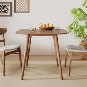 Christopher Knight Home Ekko Modern Small Dining Table, Wooden Square Dining Room/Kitchen Table with Tapered Splayed Legs, Compact Dinner Table with Faux Wood Veneer, Easy Assembly, Light Natural(Light Natural)
