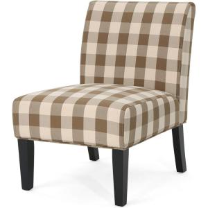 Christopher Knight Home Kassi Fabric Dining Chair, Blue / Navy(Brown Checkerboard and Matte Black)