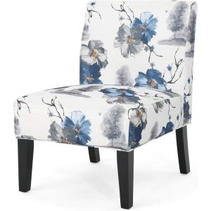 Christopher Knight Home Kassi Fabric Dining Chair, Blue / Navy(White black)