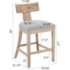 Christopher Knight Home Capri 27″ Counter Stools Set of 2, Upholstered Counter Height Bar Stools, Wood T Backrest Kitchen Chairs, Armless Barstools for Home Bar, Kitchen Counter, Light Grey+Natural(Brown + Pebble Linen)