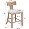 Christopher Knight Home Capri 27″ Counter Stools Set of 2, Upholstered Counter Height Bar Stools, Wood T Backrest Kitchen Chairs, Armless Barstools for Home Bar, Kitchen Counter, Light Grey+Natural(Brown + Begie)