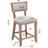 Christopher Knight Home Wina 26.5″ Counter Stools Set of 2, Upholstered Counter Height Bar Stools, Solid Rubber Wood Kitchen Chairs, Armless Barstools for Home Bar, Kitchen Counter, Beige+Natural(Beige+natural)