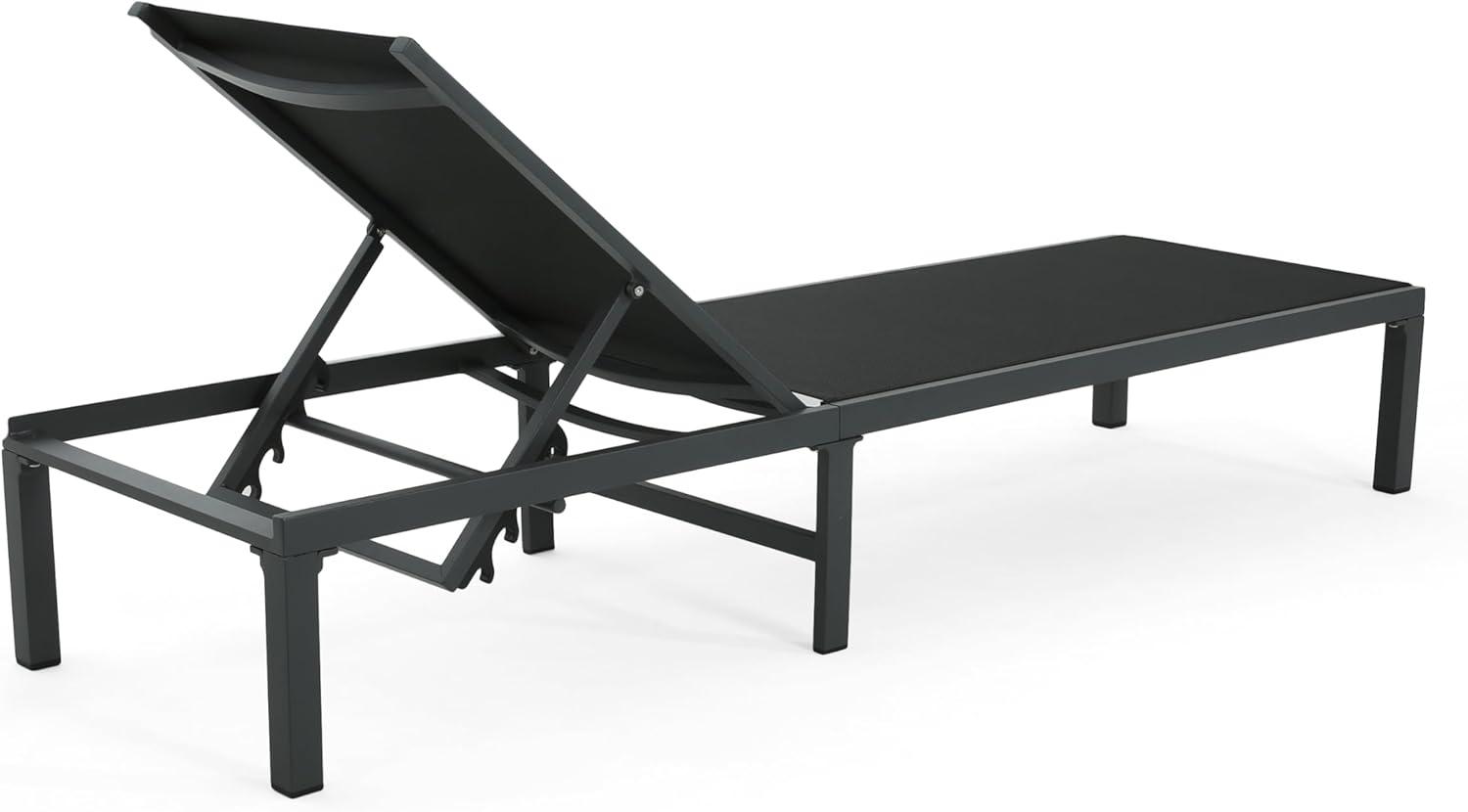 image:imageChristopher Knight Home Patio Chaise Lounges Set of 2 Aluminum Adjustable Lounge Seating 5Position Backrest Recliner Mesh Design Chaise Flat Tanning Chair for Poolside Balcony Backyard Black