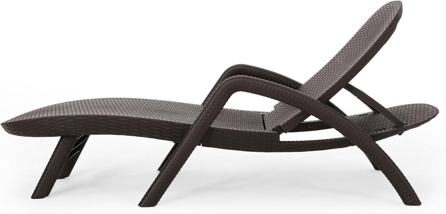 image:imageChristopher Knight Home Waverly Wicker Chaise Lounges Set of 2 Wicker Lounge Chair Deep Seating Lounge Sofa Beach Chair Chaise Lounge with Armrest Patio Lounge for Garden Pool Side Dark Brown