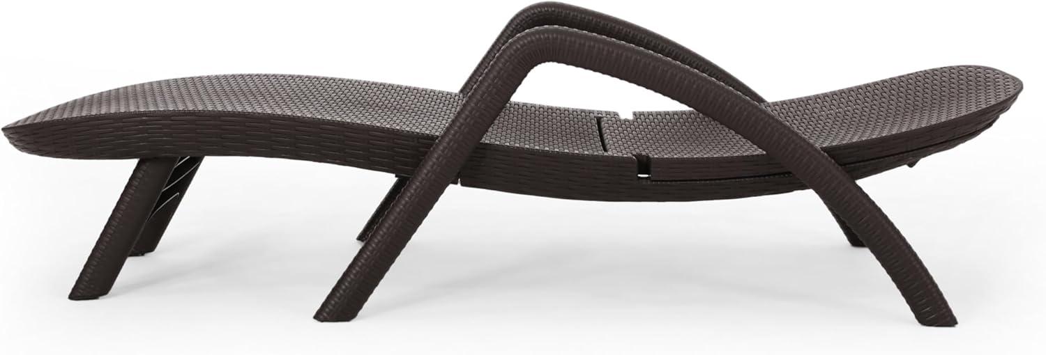 image:imageChristopher Knight Home Waverly Wicker Chaise Lounges Set of 2 Wicker Lounge Chair Deep Seating Lounge Sofa Beach Chair Chaise Lounge with Armrest Patio Lounge for Garden Pool Side Dark Brown