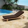 Christopher Knight Home Duska Acacia Wood Chaise Lounge Chair Outdoor, Patio Outdoor Chaise Lounge with Cushions, Adjustable Backrest Single Lounge Sofa, Poolside Seating, Teak+Brown