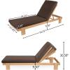 Christopher Knight Home Duska Acacia Wood Chaise Lounge Chair Outdoor, Patio Outdoor Chaise Lounge with Cushions, Adjustable Backrest Single Lounge Sofa, Poolside Seating, Teak+Brown