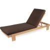 Christopher Knight Home Duska Acacia Wood Chaise Lounge Chair Outdoor, Patio Outdoor Chaise Lounge with Cushions, Adjustable Backrest Single Lounge Sofa, Poolside Seating, Teak+Brown