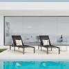 Christopher Knight Home Patio Chaise Lounges Set of 2, Aluminum Adjustable Lounge Seating, 5-Position Backrest Recliner, Mesh Design Chaise, Flat Tanning Chair for Poolside Balcony Backyard, Black