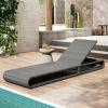 Christopher Knight Home Edsel Wicker Chaise Lounge Chair Outdoor, PE Faux Rattan Patio Outdoor Chaise Lounge with Iron Frame, Adjustable Backrest Single Lounge Sofa, Poolside Seating, Grey