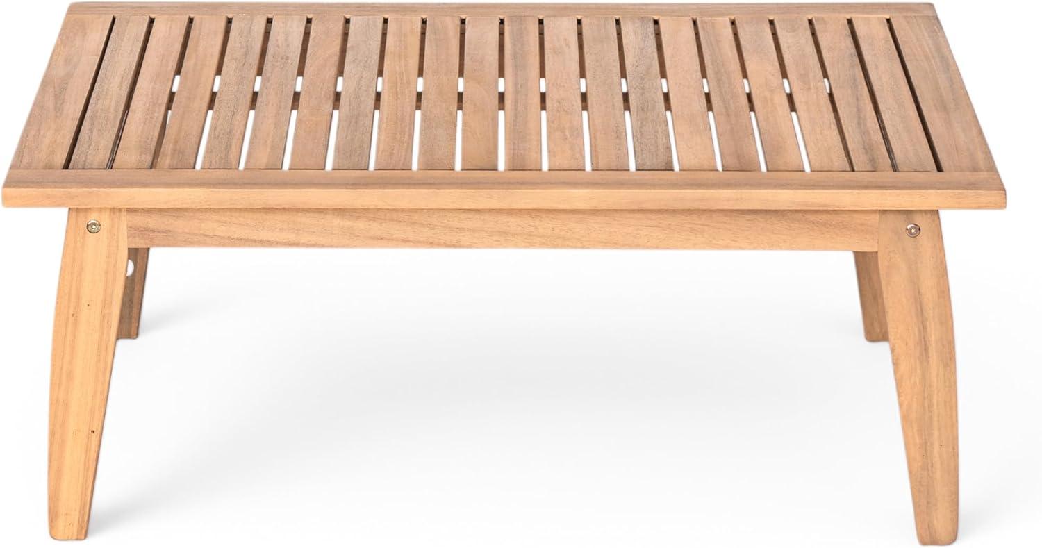image:imageChristopher Knight Home Alvin Outdoor 2 Pieces Conversation Set Acacia Wood Loveseat Rope Weave Couch Sofa Chair Slat Panel Coffee Table Sofa and Table for Backyard Garden Porch TeakBeige