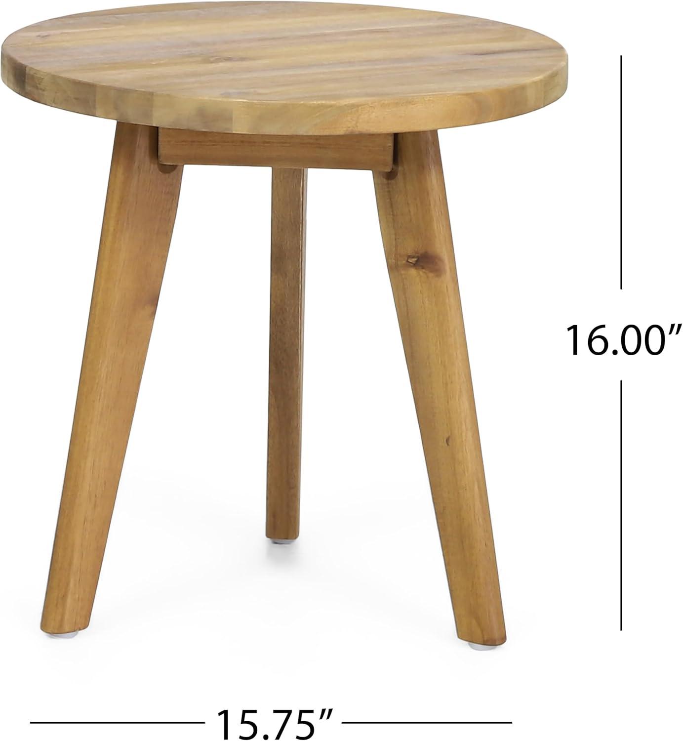 image:imageChristopher Knight Home Nadine Small Round Side Table and Chair Set Acacia Wood Side Table Handwoven Rope Accent Chairs Tub Shaped Club Chairs 3 Pieces Patio Conversation Set for Yard GrayGrey