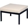 Christopher Knight Home Alvin 4-Piece Acacia Wood Metal Patio Furniture Set, Outdoor Sectional Conversation Club Chair Sofa Chat Set with Coffee Table&Ottoman for Backyard or Balcony, Teak+Beige+Black