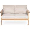 Christopher Knight Home Alvin Outdoor 2 Pieces Conversation Set, Acacia Wood Loveseat, Rope Weave Couch Sofa Chair, Slat Panel Coffee Table, Sofa and Table for Backyard Garden Porch, Teak+Beige
