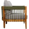 Christopher Knight Home Nadine Small Round Side Table and Chair Set, Acacia Wood Side Table, Handwoven Rope Accent Chairs, Tub Shaped Club Chairs, 3 Pieces Patio Conversation Set for Yard, Gray(Green+gray)