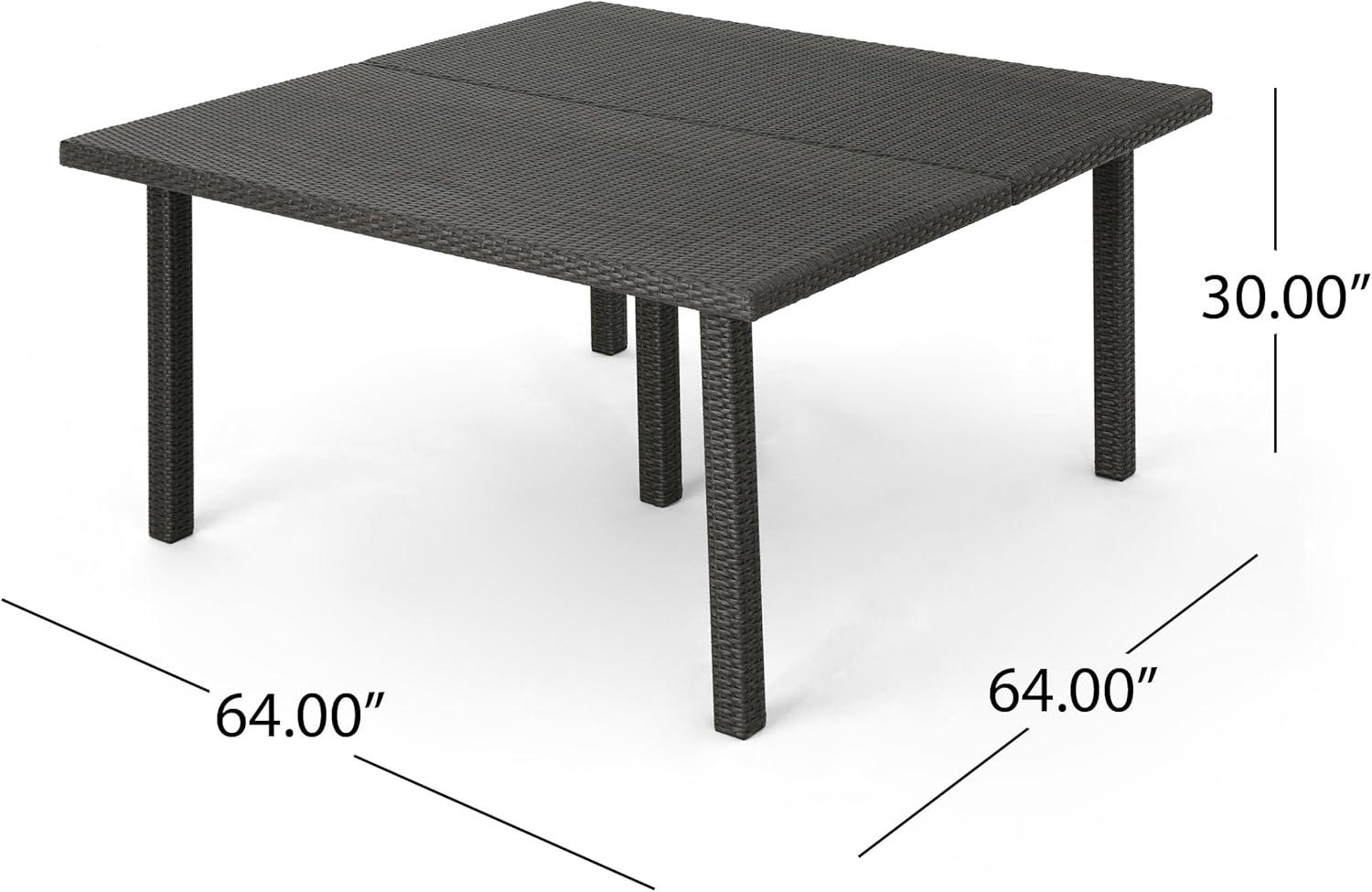 image:imageChristopher Knight Home Chadney Outdoor Wicker Square Dining Set with Water Resistant Cushions 9Pcs Set Grey Grey Cushions