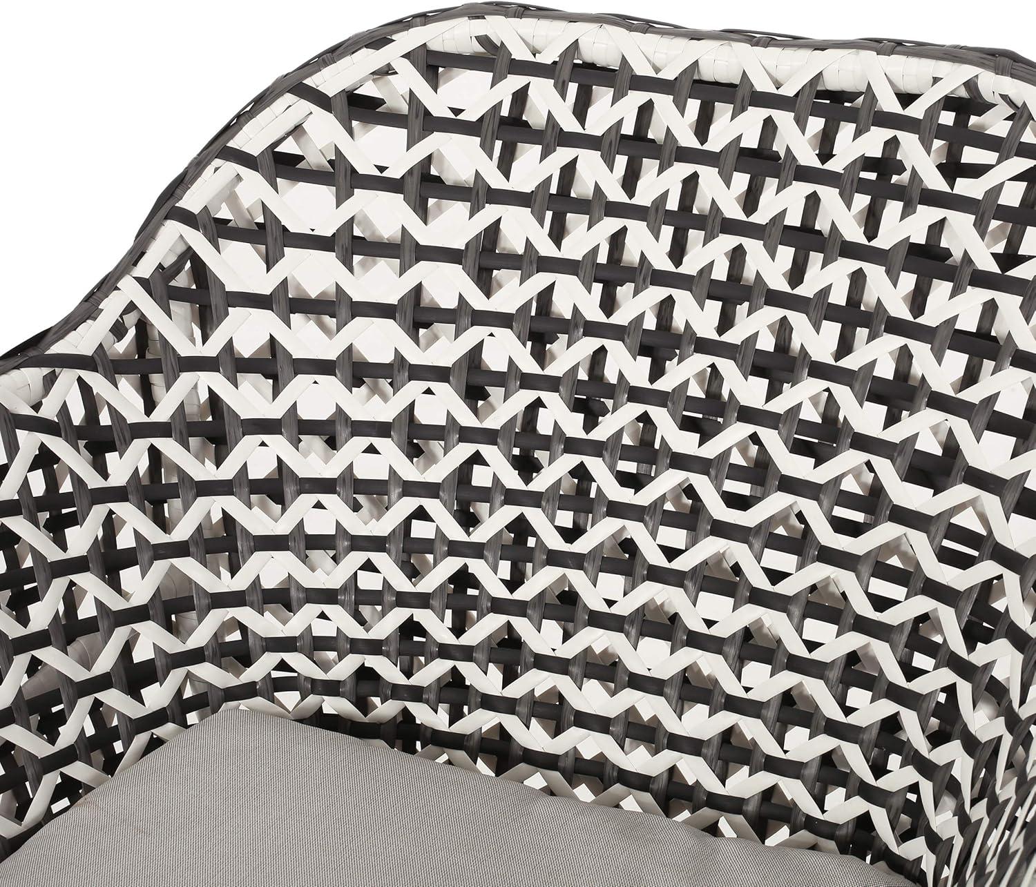 image:imageChristopher Knight Home Gloria Outdoor 3 Piece Wicker Chat Set White Beige and Black