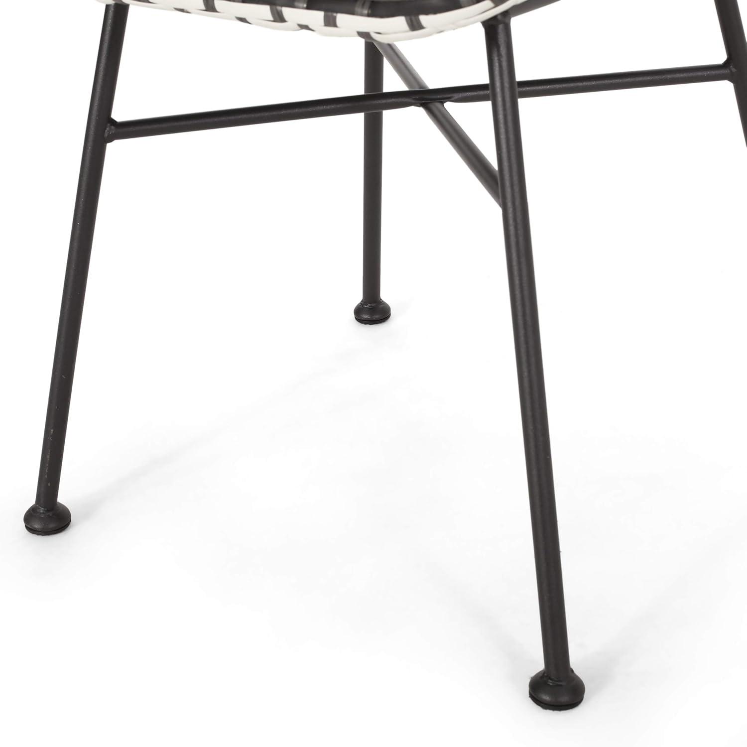 image:imageChristopher Knight Home Gloria Outdoor 3 Piece Wicker Chat Set White Beige and Black