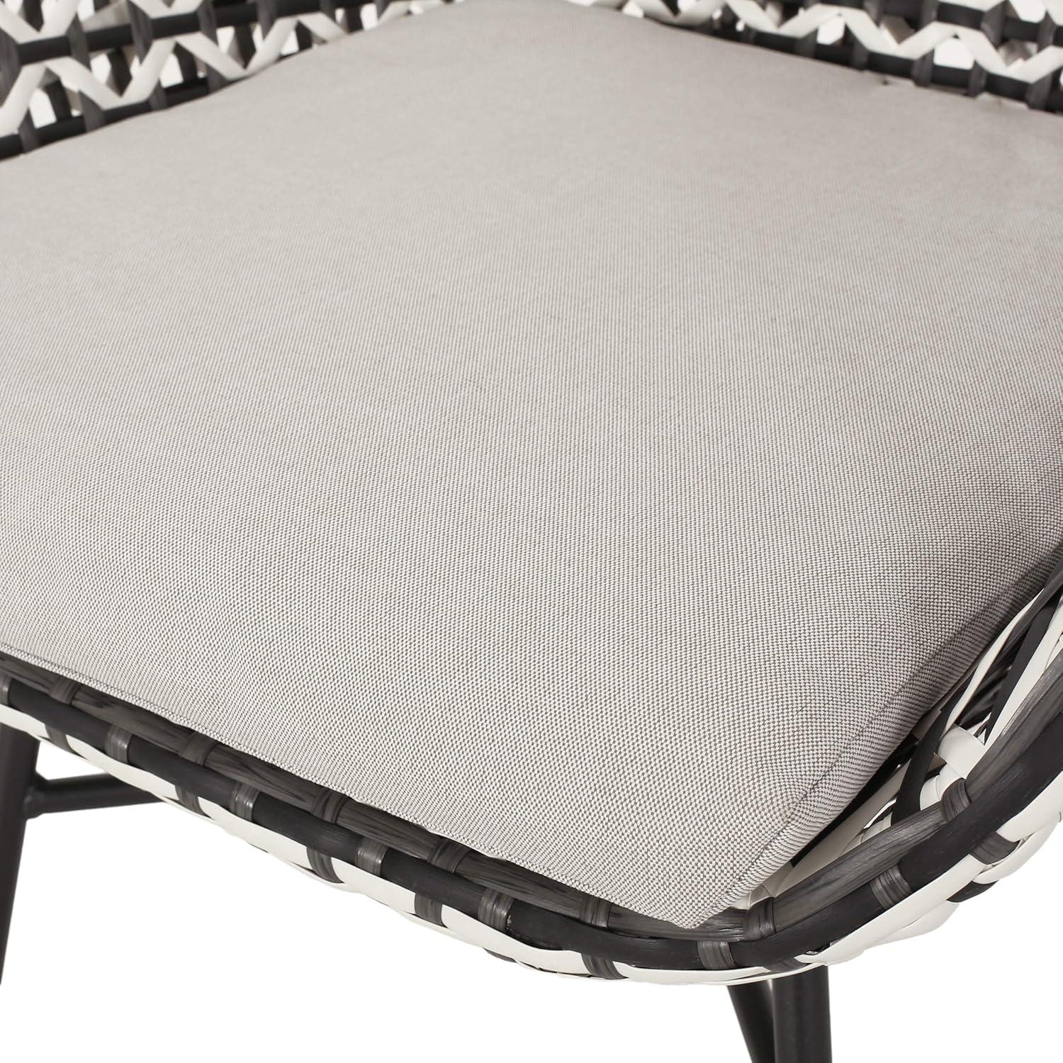 image:imageChristopher Knight Home Gloria Outdoor 3 Piece Wicker Chat Set White Beige and Black