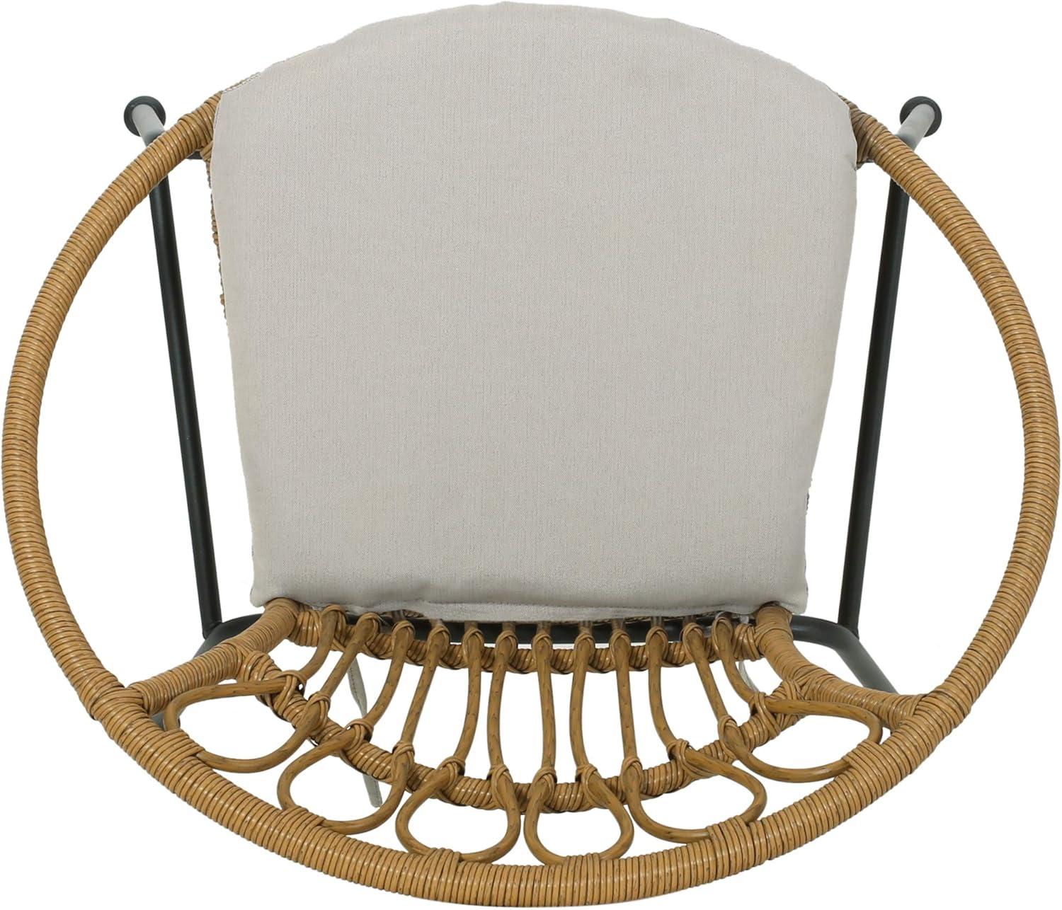 image:imageChristopher Knight Home Grace Outdoor 3 Piece Wicker Chat Set Light Brown Beige and Black