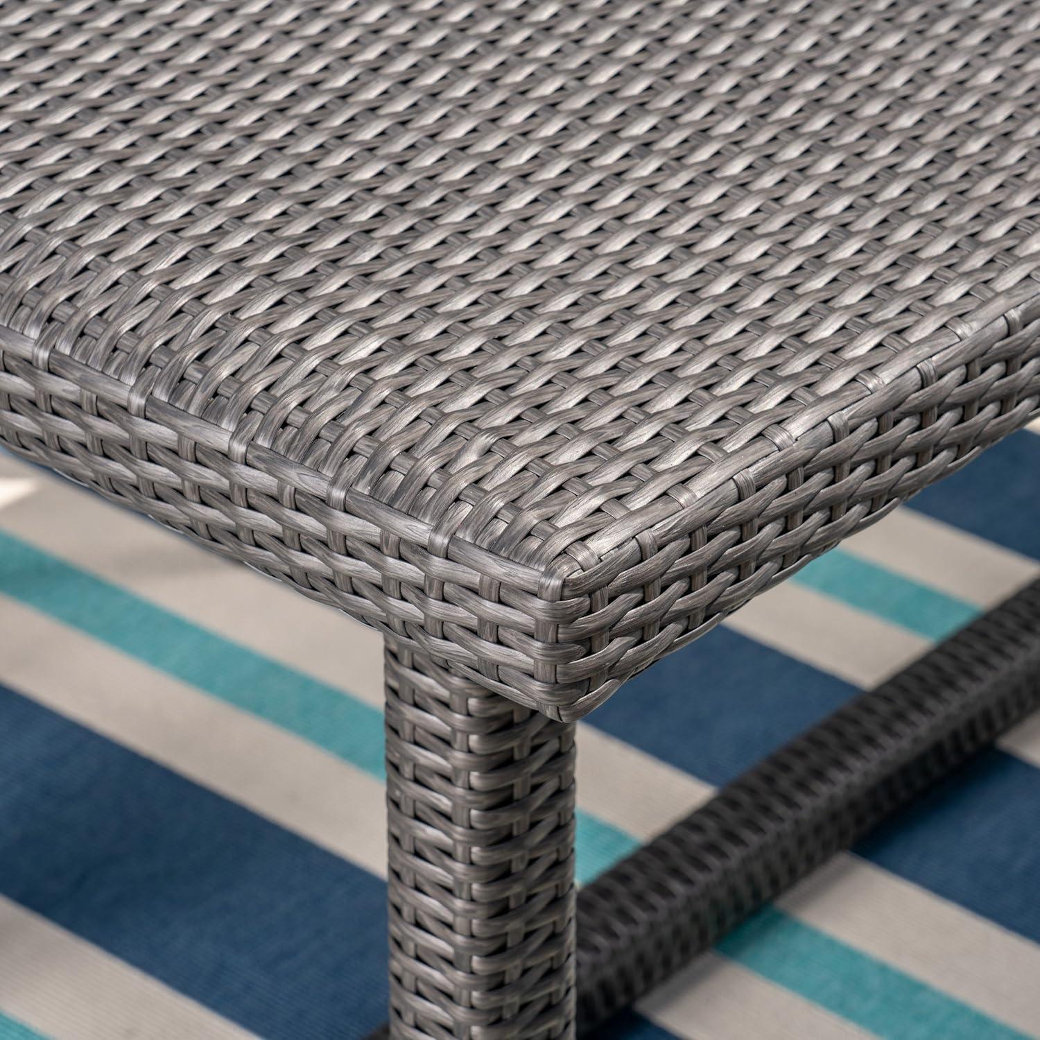image:imageChristopher Knight Home Lena Outdoor 7 Piece Wicker Dining Set Grey Cushions