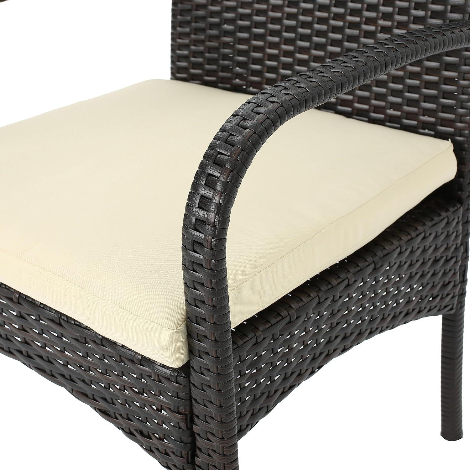 image:imageChristopher Knight Home Outdoor 5 Piece MultiBrown Wicker Dining Set with Cushion