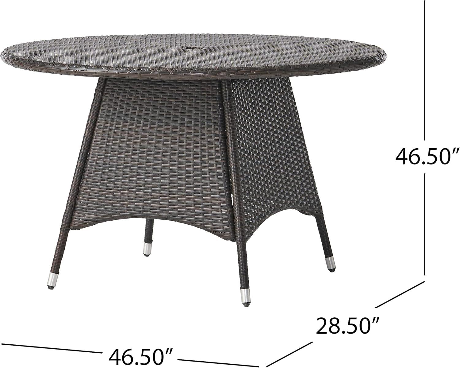 image:imageChristopher Knight Home Outdoor 5 Piece MultiBrown Wicker Dining Set with Cushion