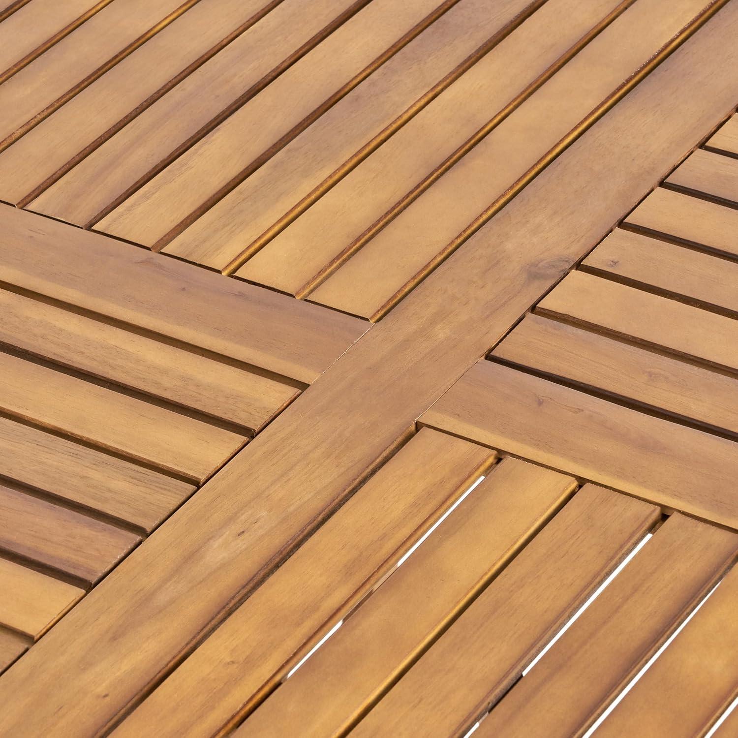 image:imageChristopher Knight Home Outdoor 6 Seater Acacia Wood Oval Dining Set with Cushions Teak and Cream