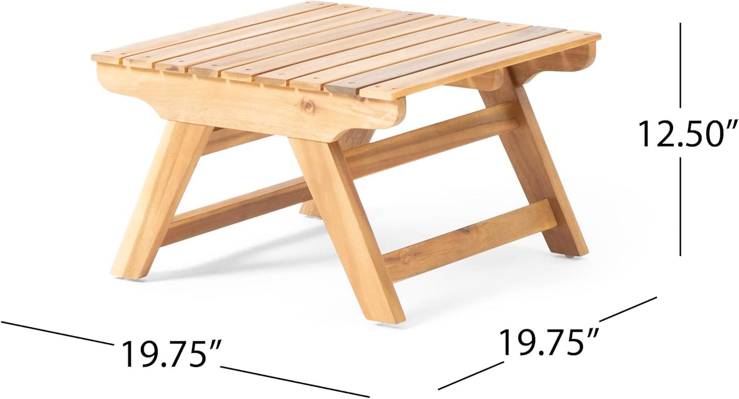 image:imageChristopher Knight Home Outdoor Acacia Wood 6 Seater Chat Set with Side Table and Coffee Table Teak and White