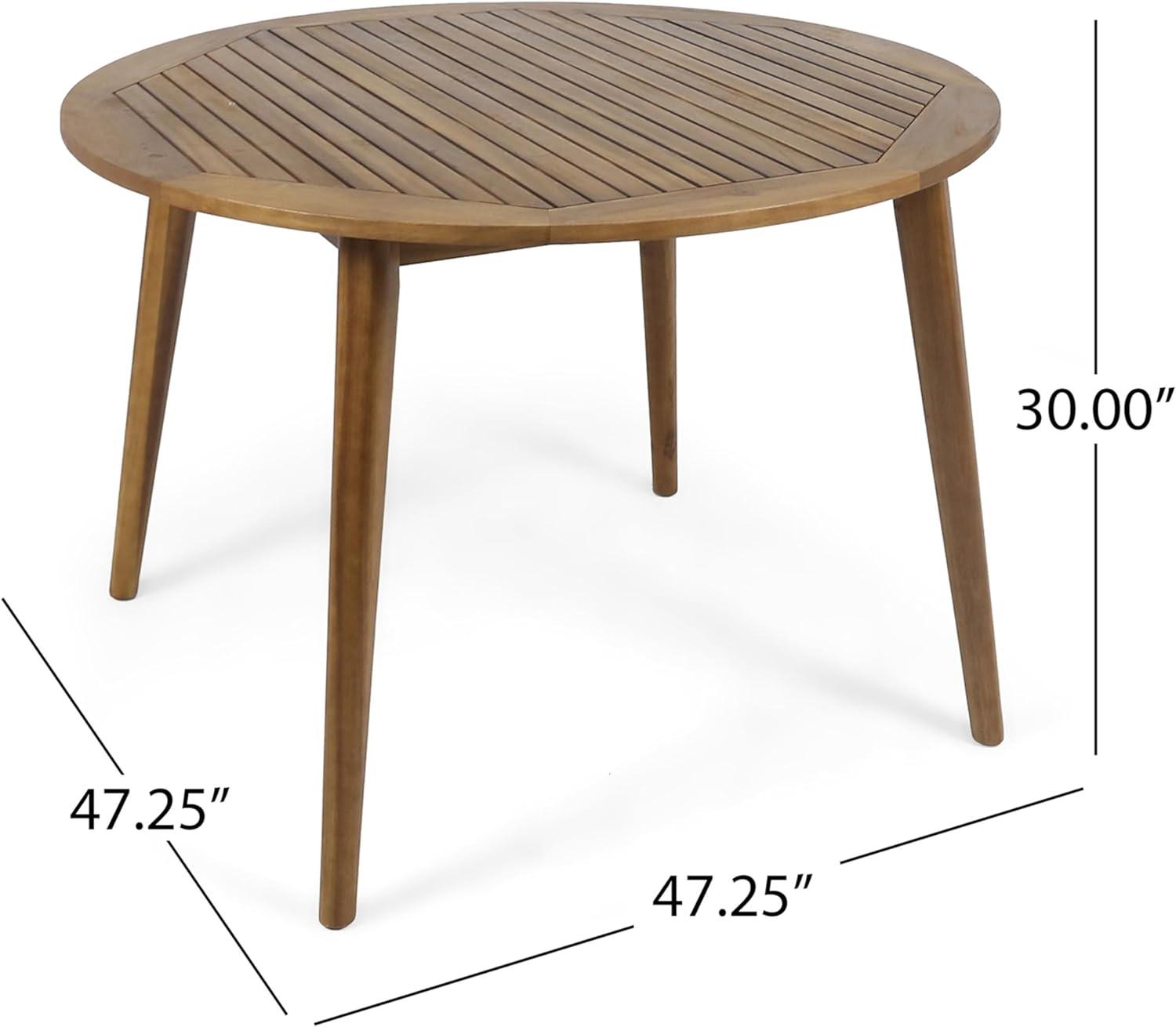 image:imageChristopher Knight Home Pelham Wooden Patio Dining Set for 4 Acacia Wood Outdoor Dining Table Set for 4 5 Piece Outdoor Dining Set with Round Table and Armchair with Seat Cushion TeakBeigeTeakbeige