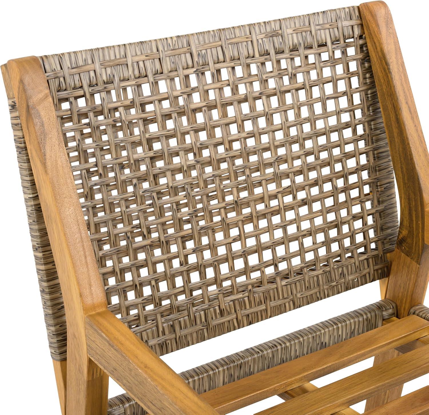 image:imageChristopher Knight Home Pelham Wooden Patio Dining Set for 4 Acacia Wood Outdoor Dining Table Set for 4 5 Piece Outdoor Dining Set with Round Table and Armchair with Seat Cushion TeakBeigeGrey Teak