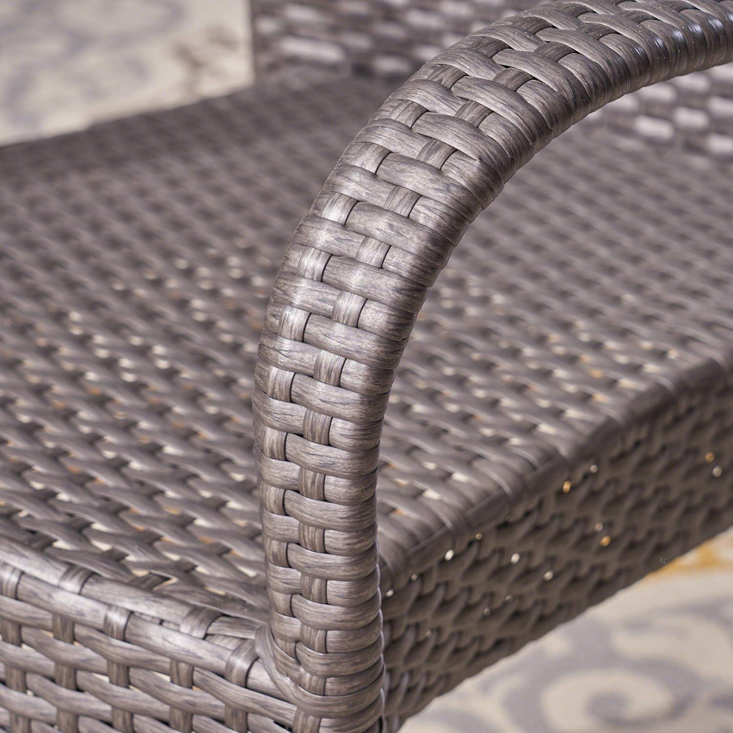 image:imageChristopher Knight Home Robin Outdoor 7 Piece Wood and Wicker Dining Set Gray FinishGray