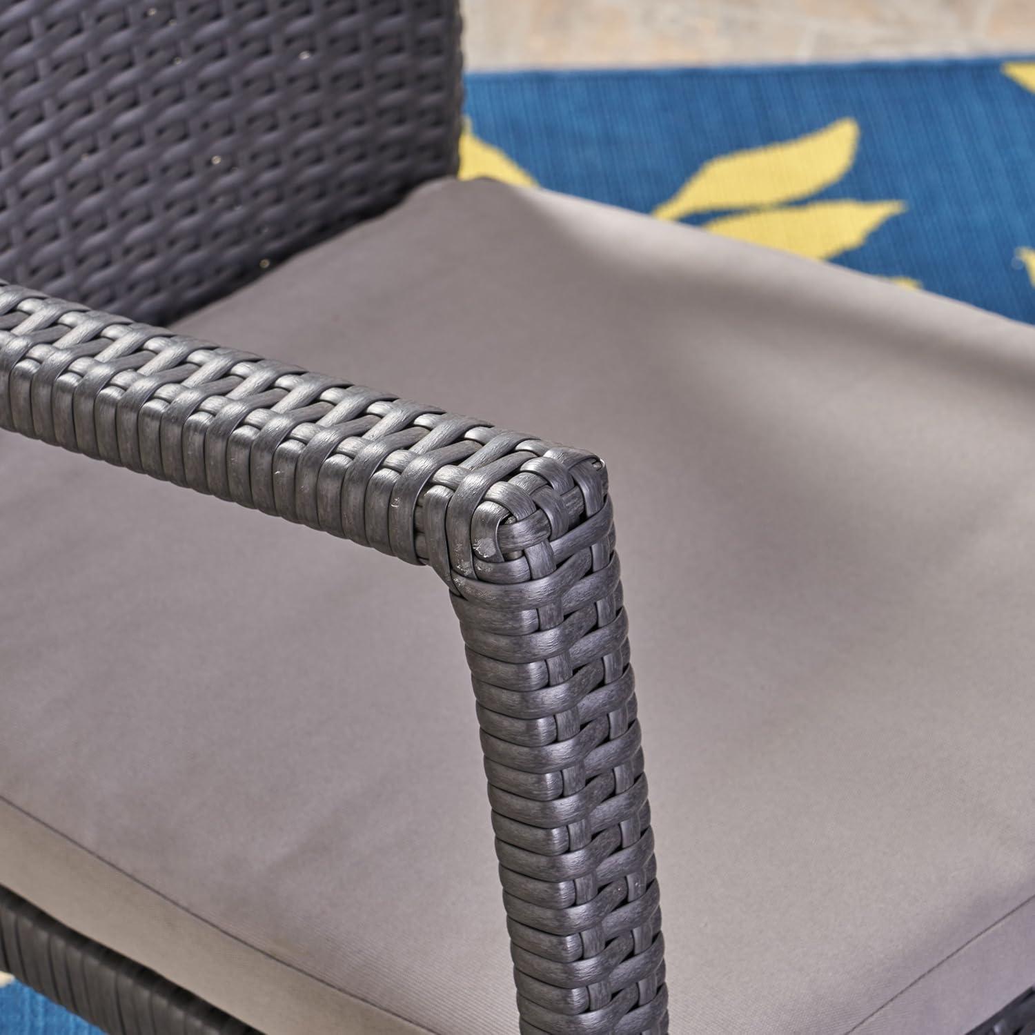 image:imageChristopher Knight Home Ronnie Outdoor 7 Piece Wood and Wicker Dining Set Gray FinishGray