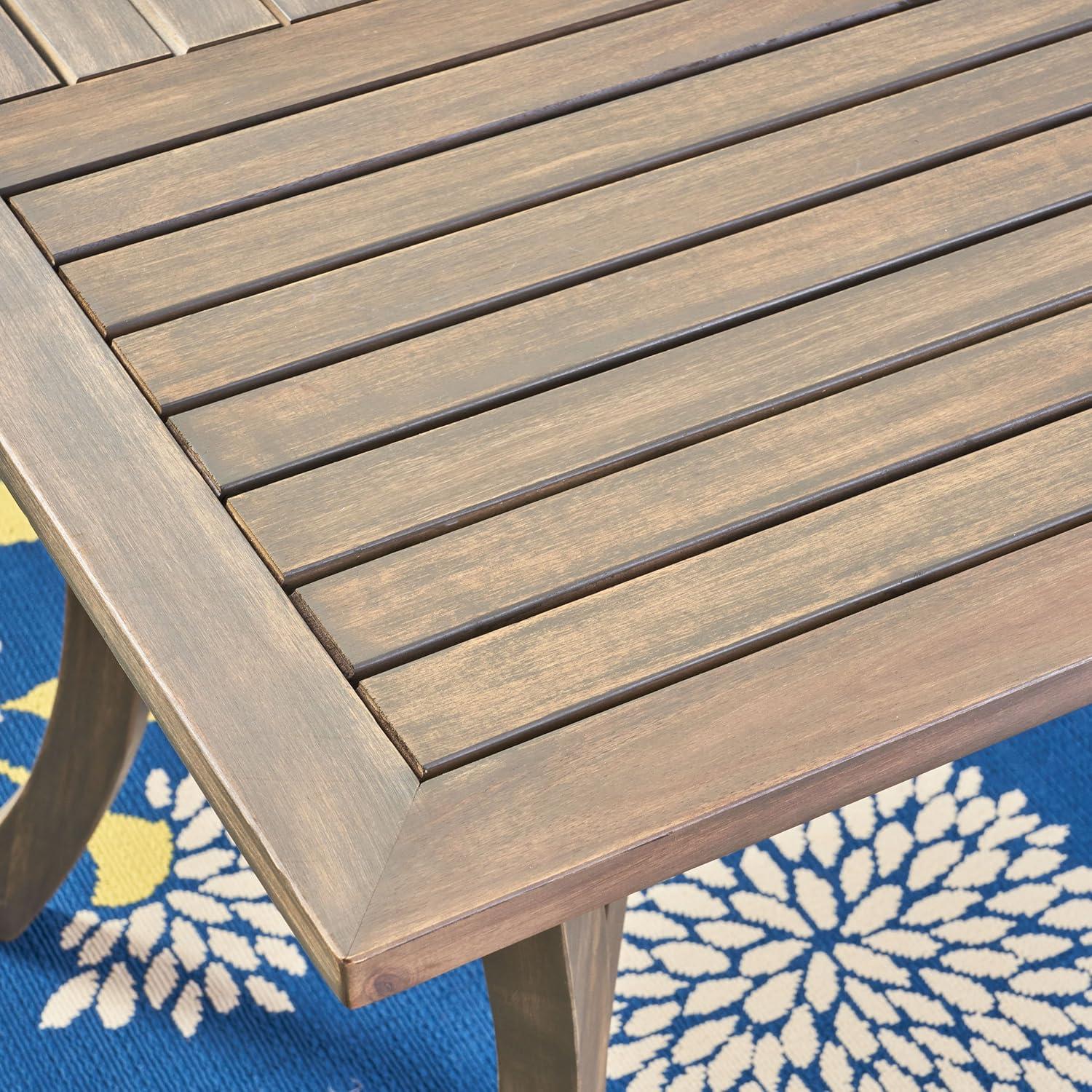 image:imageChristopher Knight Home Ronnie Outdoor 7 Piece Wood and Wicker Dining Set Gray FinishGray