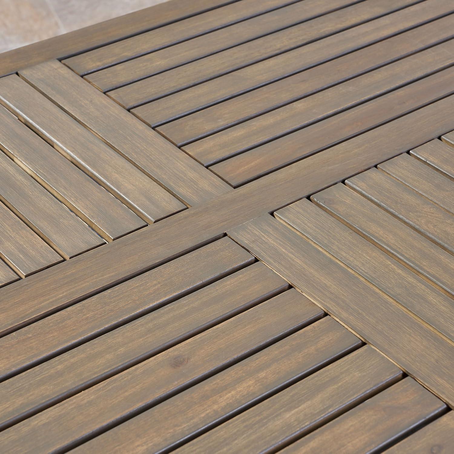 image:imageChristopher Knight Home Ronnie Outdoor 7 Piece Wood and Wicker Dining Set Gray FinishGray
