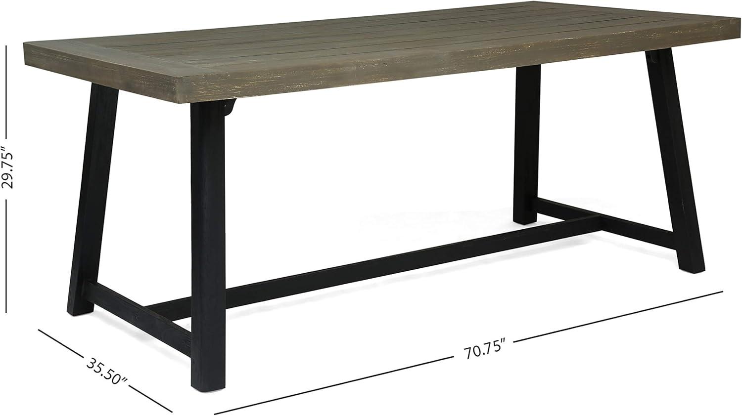 image:imageChristopher Knight Home Weir Outdoor Acacia Wood Picnic Set Gray Finish and Black