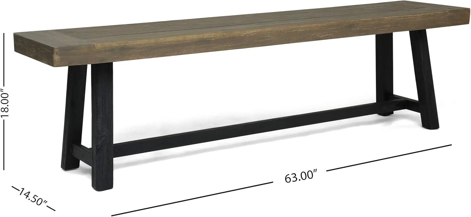 image:imageChristopher Knight Home Weir Outdoor Acacia Wood Picnic Set Gray Finish and Black