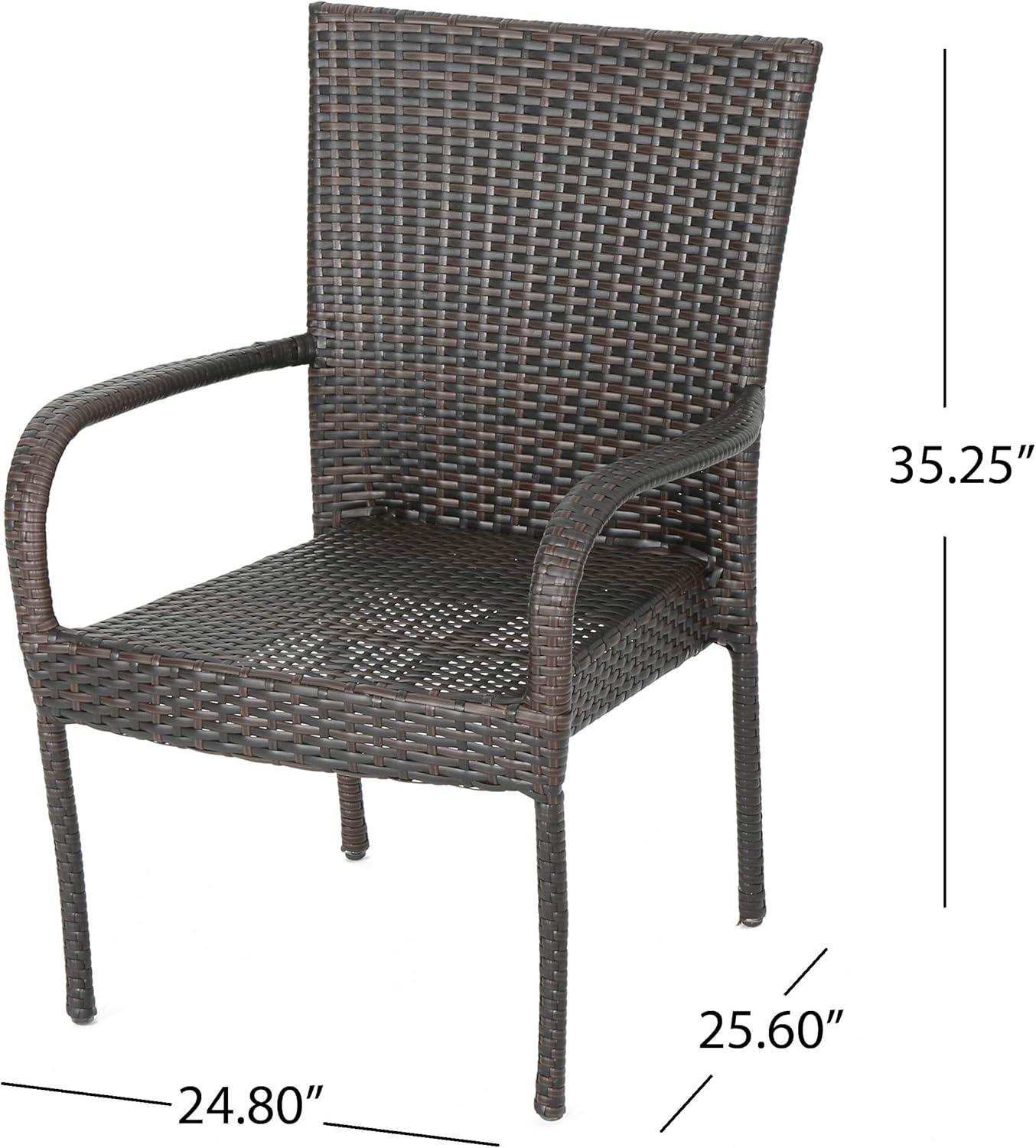 image:imageChristopher Knight Home Wesley Outdoor Wicker Dining Set 5Pcs Set Multibrown
