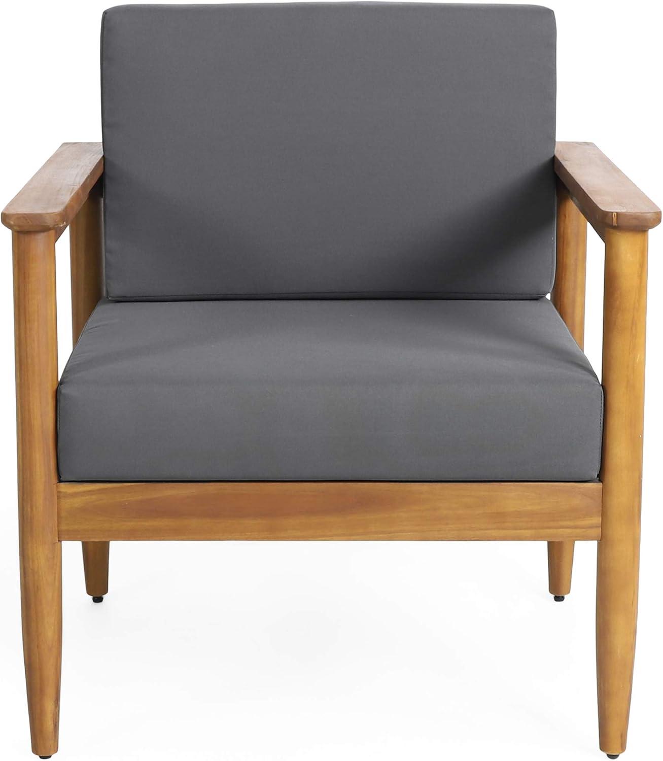 image:imageEudora Outdoor Acacia Wood 2 Seater Chat Set Teak and Dark Gray
