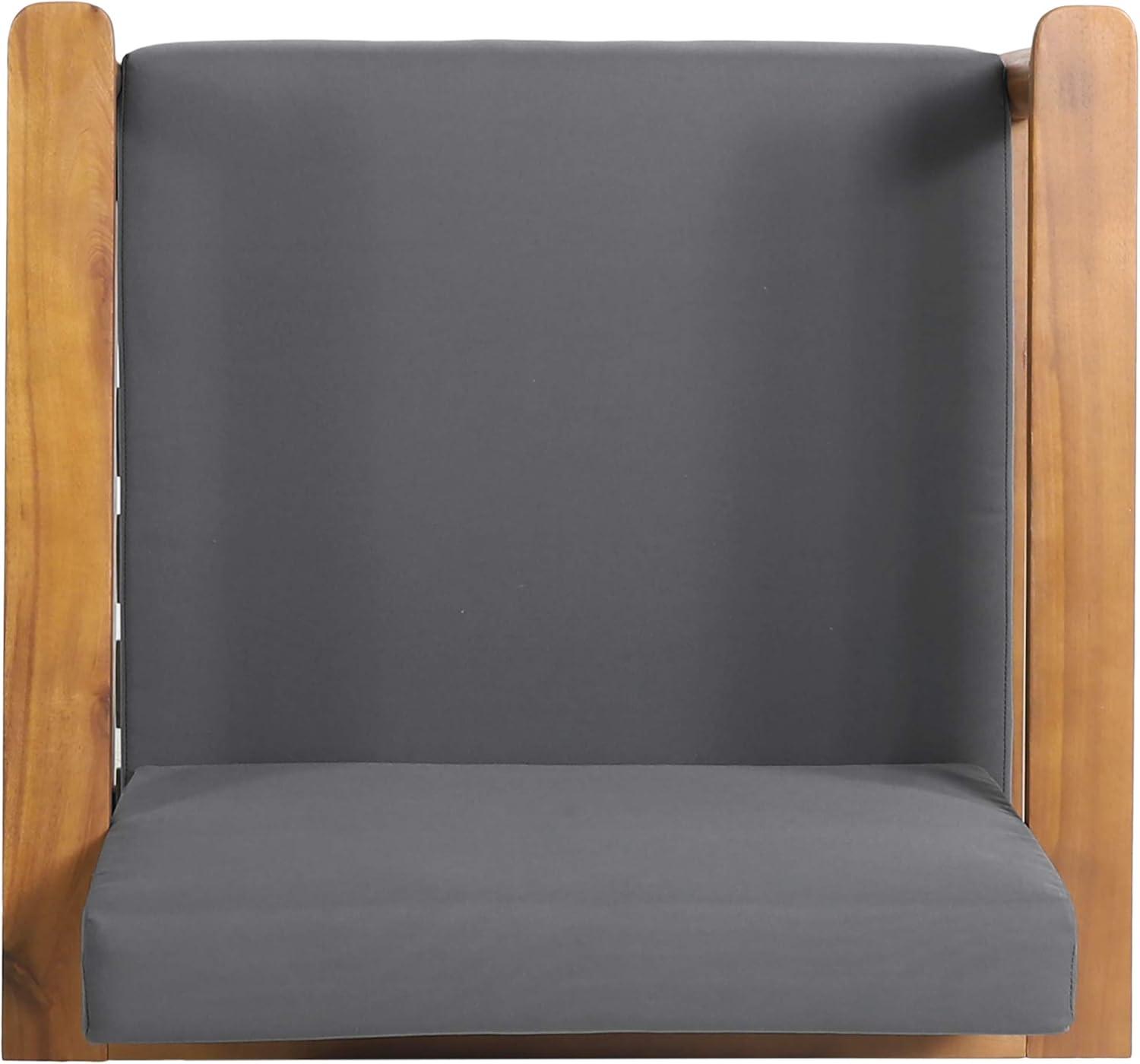image:imageEudora Outdoor Acacia Wood 2 Seater Chat Set Teak and Dark Gray