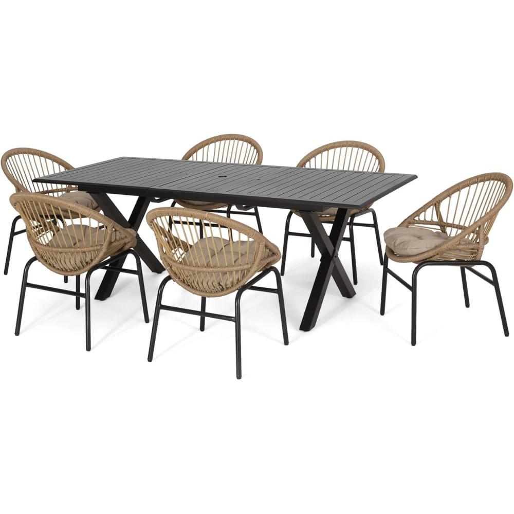 image:imageChristopher Knight Home Coniston Dining Set Light Brown  Beige  Black