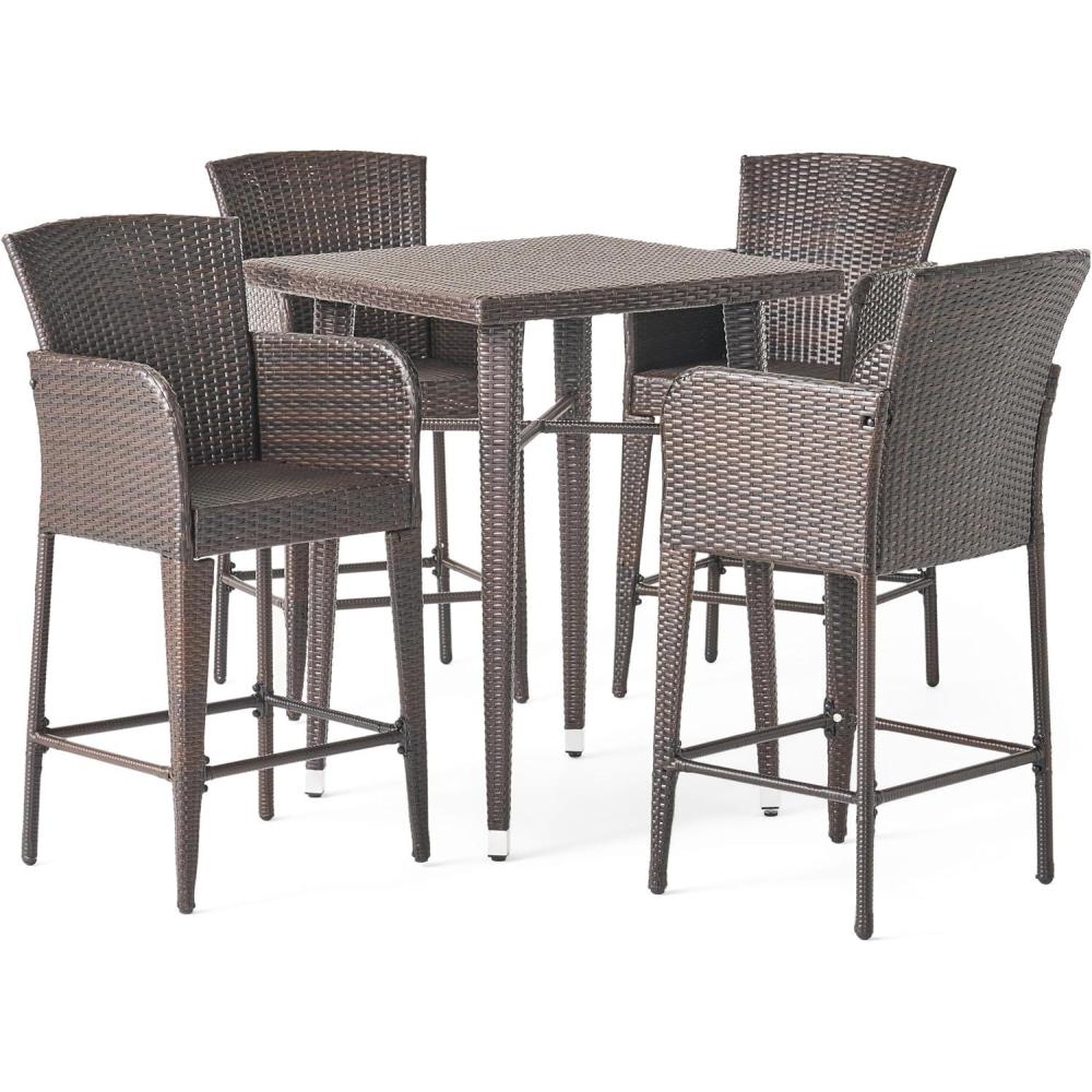 image:imageChristopher Knight Home Landis Outdoor 5 Piece MultiBrown Wicker Bar Set